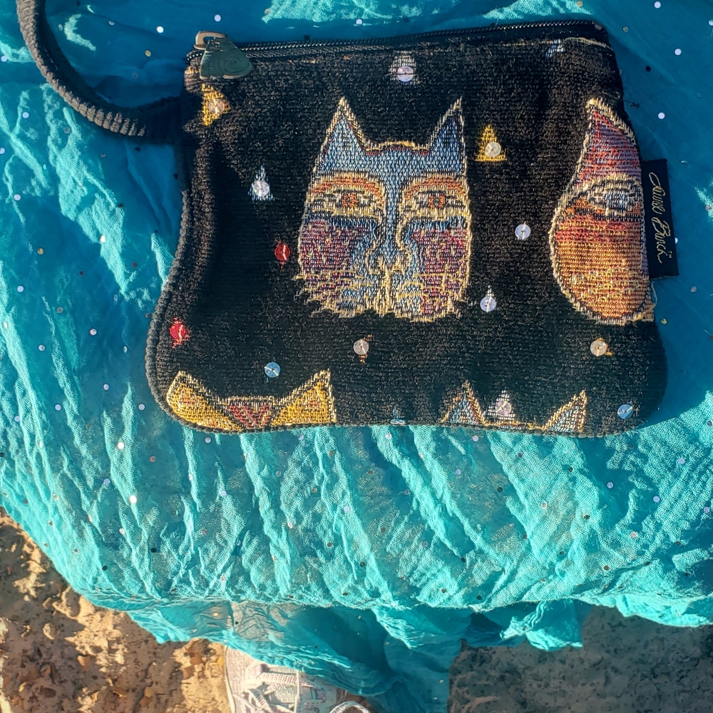 Laurel Burch Multicolor Cat Design Clutch